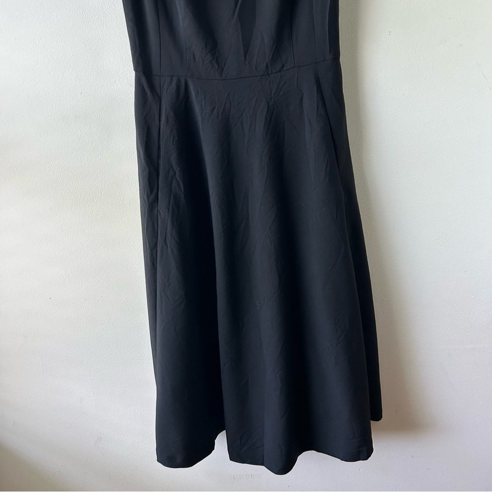 Banana Republic Wool Midi A-line Swing Black Dress Sleeveless Classic LBD 6 S - Picture 4 of 11